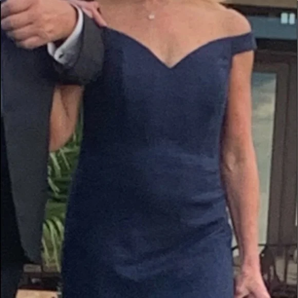 Jovani Stretch Glitter Off the Shoulder Formal Dress - Picture 15 of 16